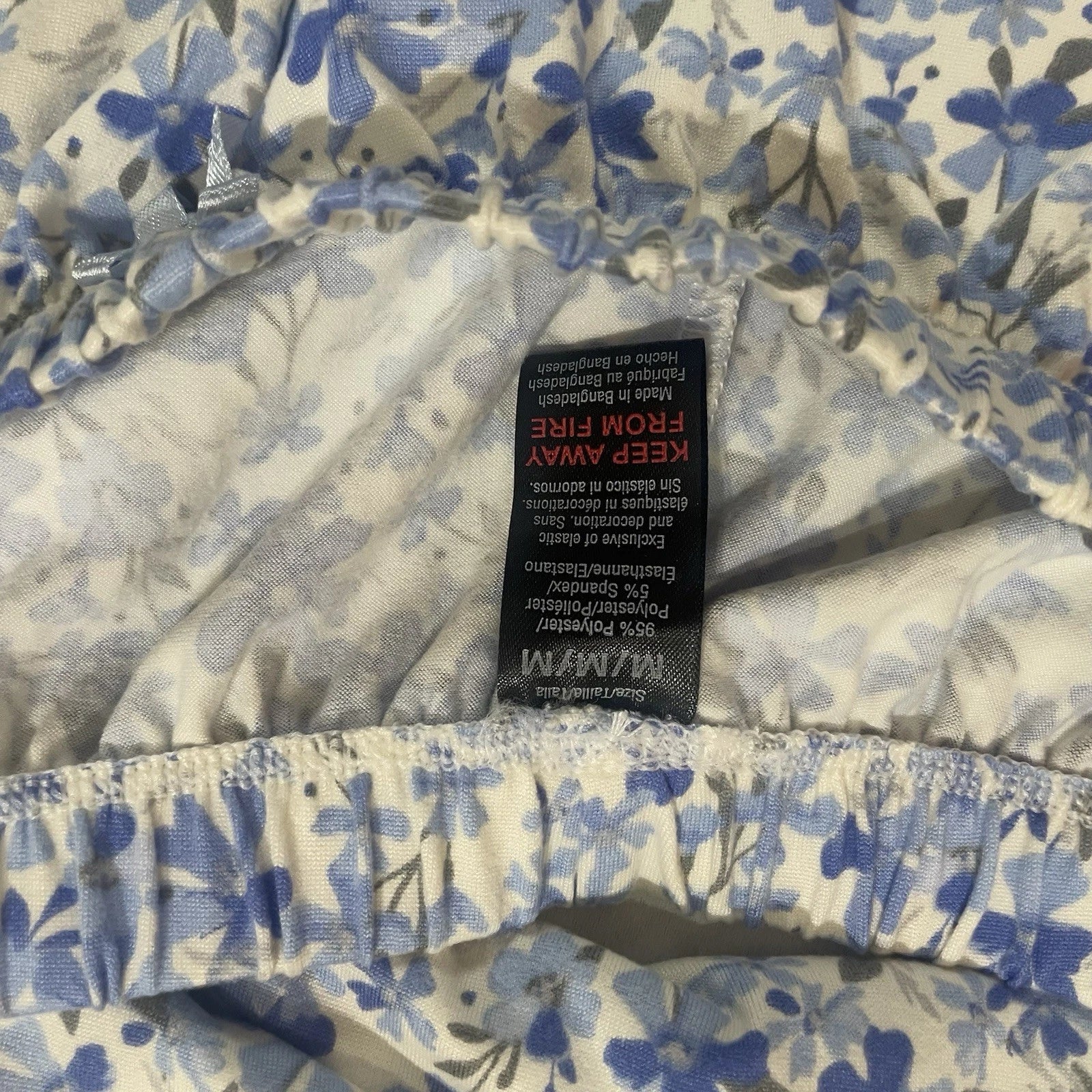 NWT Rene Rolfe 2 Piece Pajama Set Women M Sleeveless Tank W/ Capri’s Blue Floral