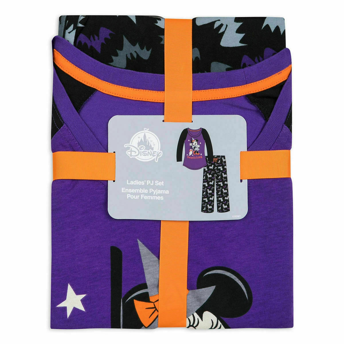 Disney MINNIE MOUSE WOMEN'S "BEWITCHING" HALLOWEEN PAJAMS SET Adult 2PC Large