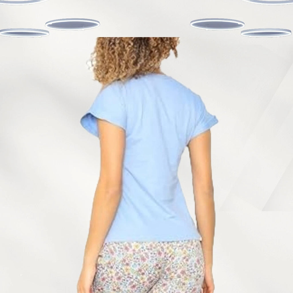 Ex M&Co Anya Madsen Women's Cotton Pyjama Set in Blue (Defect)