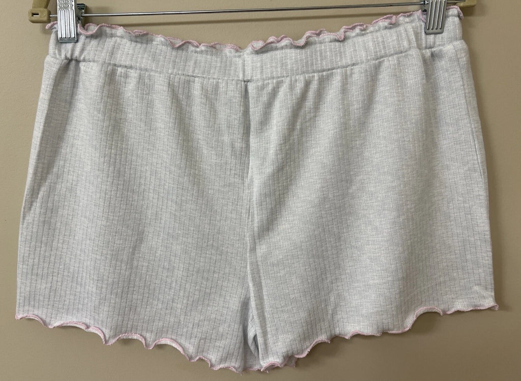 NWT EMERSON ROAD LETTUCE HEM TANK & SHORT PJ SET - WHITE/SPACE DYE RIB - MEDIUM
