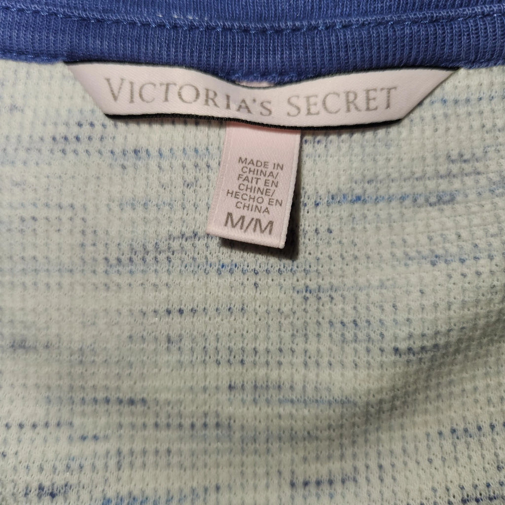 Victoria Secret Womens M Two Piece Blue Heathered Pajama Set 1033