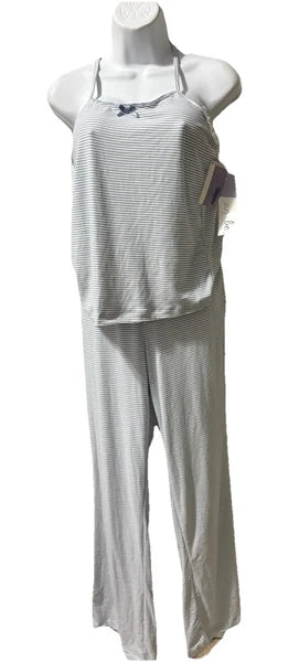 NWT JUST BE Striped Strappy sleep Set,white/blue Size M#26
