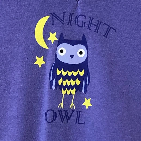 Yikes Women's PJ Set 'Night Owl' Purple Owl Print sz M Comfy Owlfully Beautiful