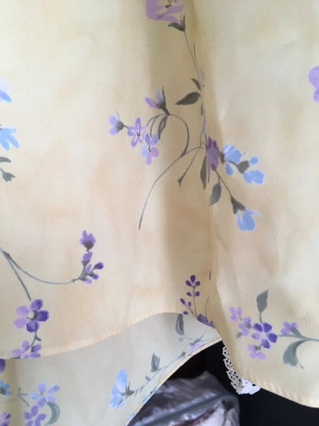 Flash By Flora Sleep Tank Shorts Pajama Set, Yellow Flower, Petite, NWOT