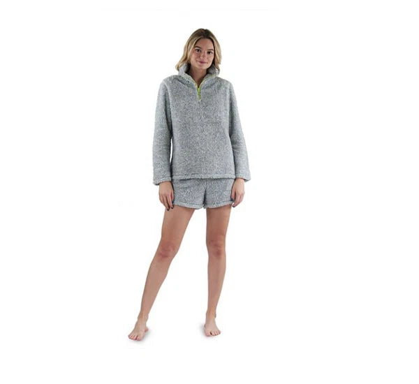 NWT Peace Love & Dreams Sherpa Pullover Pajama Shorts Set Women's Sz M MSRP $48
