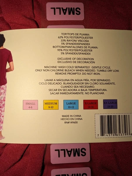 Flora Women's 2 Piece Short Sleeve PJ Set-SMALL - Raspberry Floral "New"(Box 23)