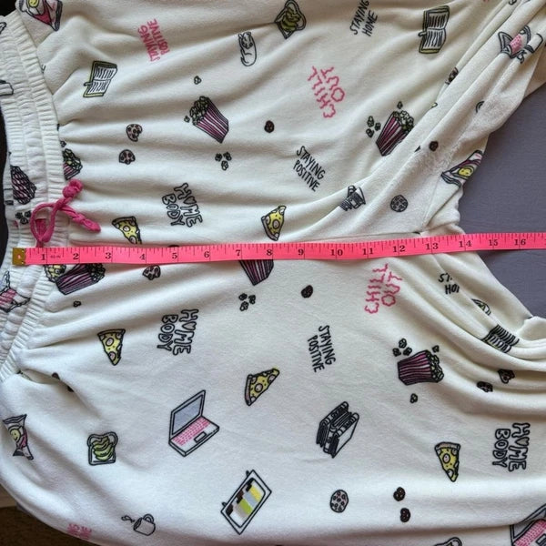 Stitch & Pine pajama set womens large emoji soft long sleeve white