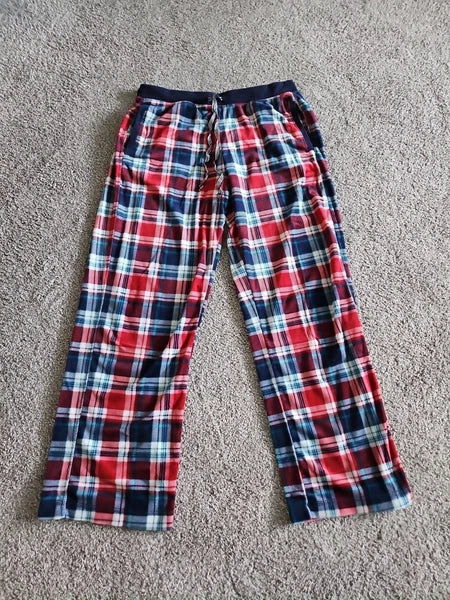 NAUTICA 2 Pc Silky Stretch Microfleece Pajama Sleepwear Set Red White Blue, S