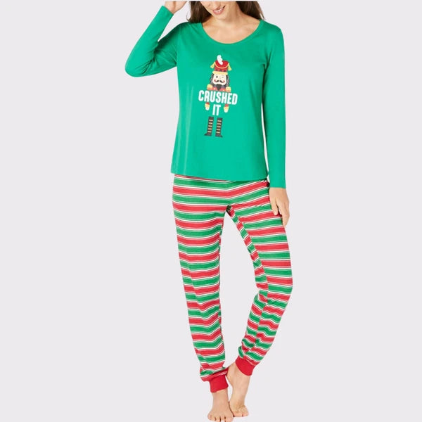 Crushed It Stripe Women's Holiday's PJ XL