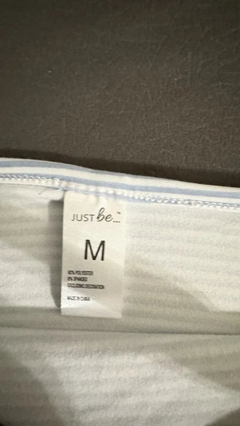 NWT JUST BE Striped Strappy sleep Set,white/blue Size M#26