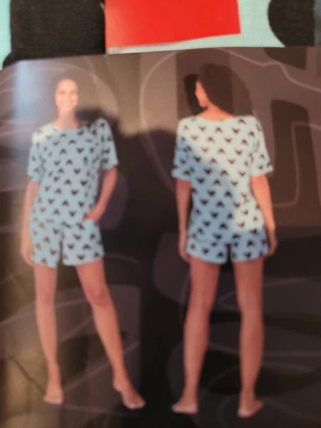 NEW DISNEY SHORT & TOP PAJAMA SET SLEEP SET WOMENS M TEAL GREEN