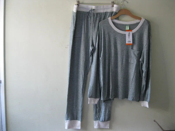 Honeydew Ladies Super Soft 2-Piece Pajama Set Hunter Green Stripe XXL