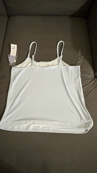 NWT JUST BE Striped Strappy sleep Set,white/blue Size M#26