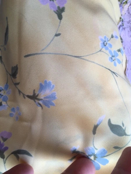 Flash By Flora Sleep Tank Shorts Pajama Set, Yellow Flower, Petite, NWOT