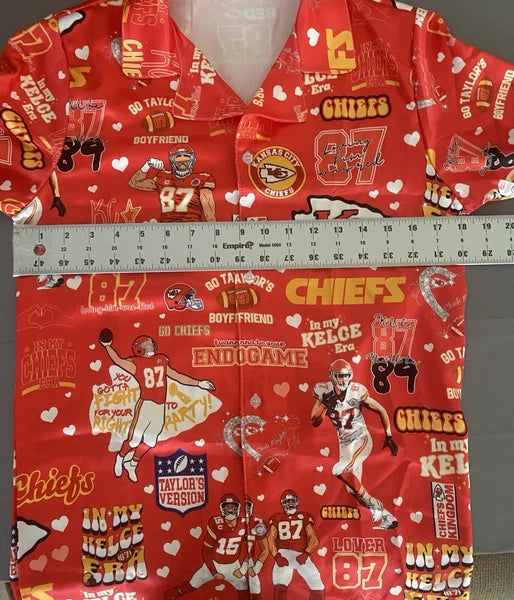 Pajamas Womens Medium Red Taylor And Kelce Pjs Button Up 2 Piece