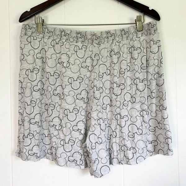 Disney Mickey Mouse Gray Mickey Ears Pajama Set Sleepwear Women's XL