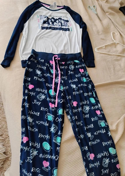 Friends TV Show Pajama Set. Juniors/Women's Medium. Rachel, Monica, Phoebe. 90s