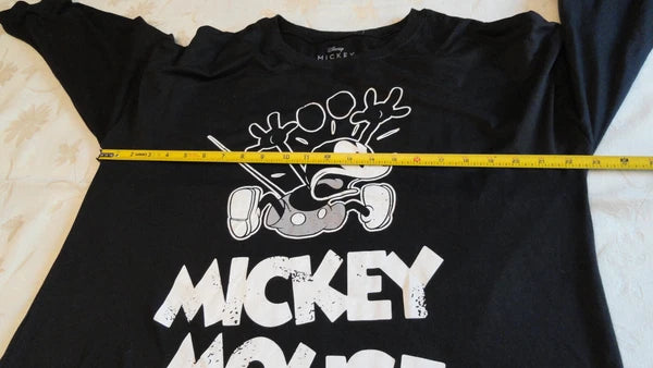 Mickey Mouse Pajama Set Woman Sz L Disney Black & White Sleepware
