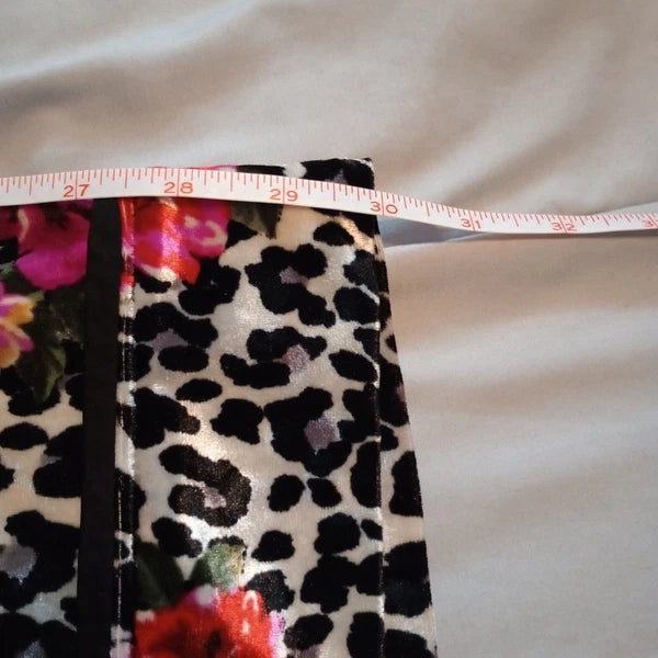 2 PC Sofia Vegara Intimates PJ Set XL (16-18) Black Pink Floral Print.