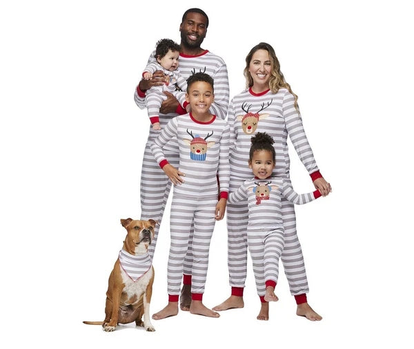 Jolly Jammies Women's Stripe Dear Matching Family Christmas Pajamas Set Size XL