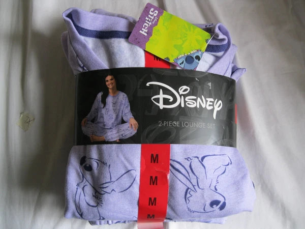 Disney Women's 2 Piece Cozy Pajama Set, Purple, Medium (1067)