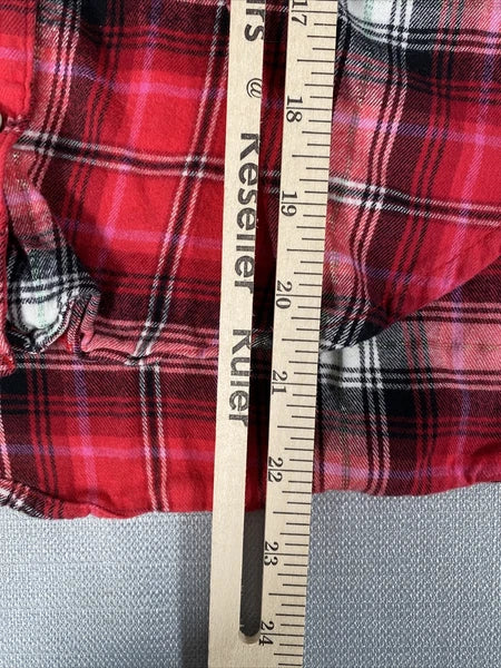 Victorias Secret Pajama Set Womens Small Plaid Red White Metallic Long Sleeve