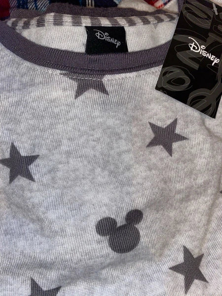 Disney Mickey Mouse Women’s 2Piece Cozy Pajama Set Very Soft LTGray SZ XXL 🎄GIF