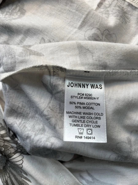 Johnny Was XS Bobbie Crop Pajama PJ Set Floral Bird Dreamer 2 Piece Shirt Pant