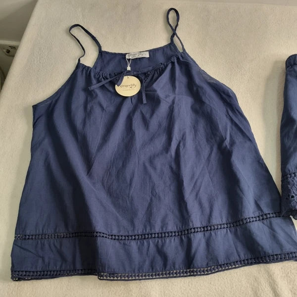Gingerlilly Size L Summer Pyjama Navy Short Set Size L BNWT NEW RRP $99.95 EC