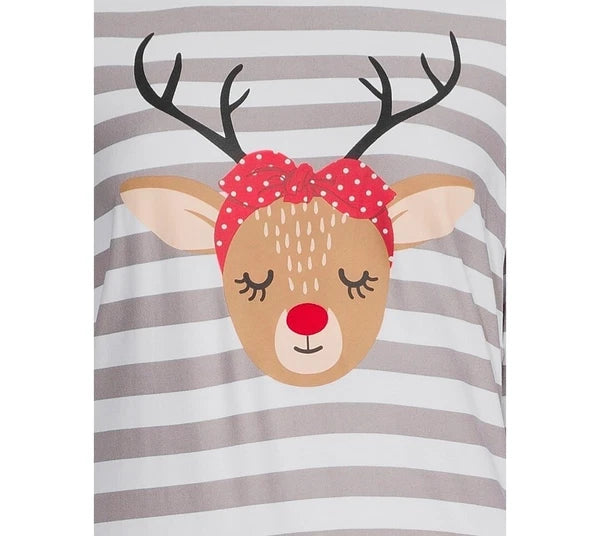 Jolly Jammies Women's Stripe Dear Matching Family Christmas Pajamas Set Size XL