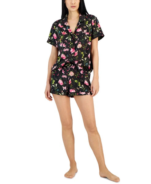 INCInternational Concepts Women's 2Pc Stretch Satin,Pajamas Set, Amelia.Blo, XXL