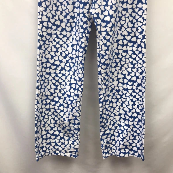 Alicia Mahecha Womens Size Small 2 Piece Sleep Set Blue White Hearts
