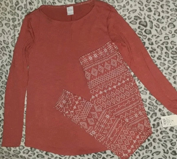 2pc super soft sleep set new size xs NEW ripe red argyle