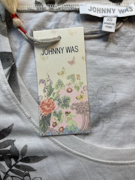 Johnny Was XS Bobbie Crop Pajama PJ Set Floral Bird Dreamer 2 Piece Shirt Pant