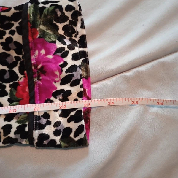 2 PC Sofia Vegara Intimates PJ Set XL (16-18) Black Pink Floral Print.