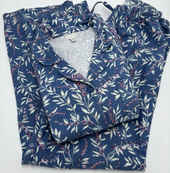 Garnet Hill RN#102816 Womens Pajamas 2 pc SIze X-Small Organic Cotton Button up