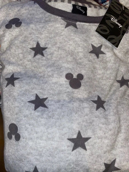 Disney Mickey Mouse Women’s 2Piece Cozy Pajama Set Very Soft LTGray SZ XXL 🎄GIF