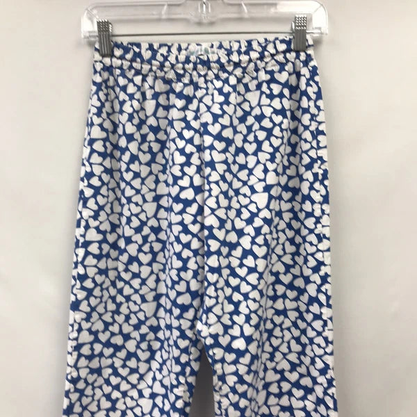 Alicia Mahecha Womens Size Small 2 Piece Sleep Set Blue White Hearts