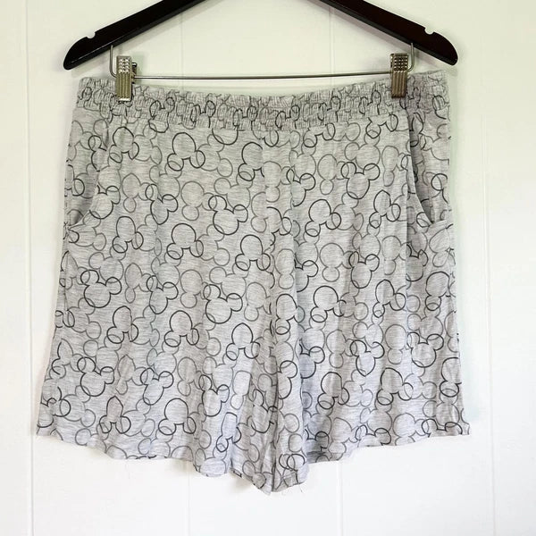 Disney Mickey Mouse Gray Mickey Ears Pajama Set Sleepwear Women's XL