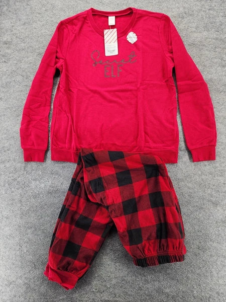 North Pole Pajama Set Womens Small Secret Elf Red
