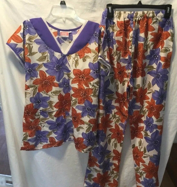 Sonari 2 pc pajamas pjs floral sz xs New Elastic waist pants sulsha trading