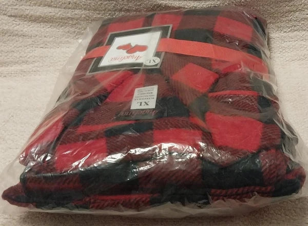 Angelina Women's Red Black Plaid Fleece Pajamas Size XL