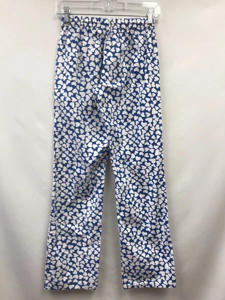 Alicia Mahecha Womens Size Small 2 Piece Sleep Set Blue White Hearts