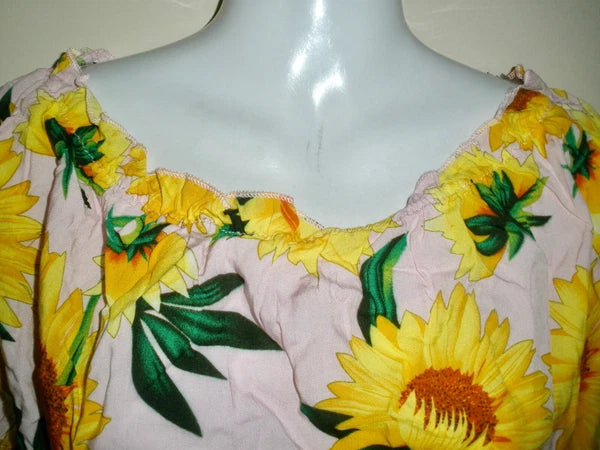 #1200 Skein 2pc PJ Sunflower Yellow Crop Top & Shorts Lounge Pajama Set 2XL Plus
