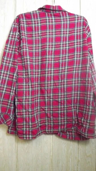 Disney Pajama Set adult XL Mickey Christmas Red Plaid flannel