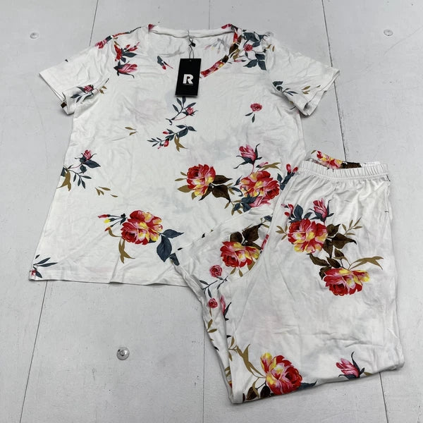 Prin Story White Floral Pajama Set Women’s Size Medium New