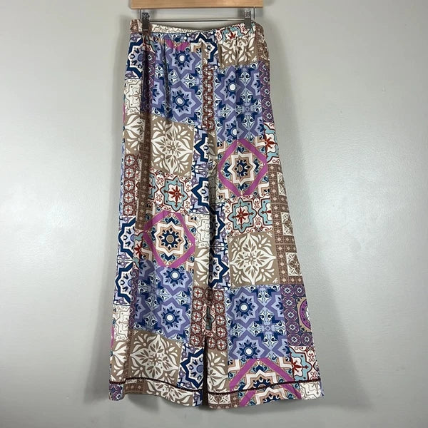 Tolani Zadie Notched Collar Top & Relaxed Fit Pant 2 Piece Pajama Set