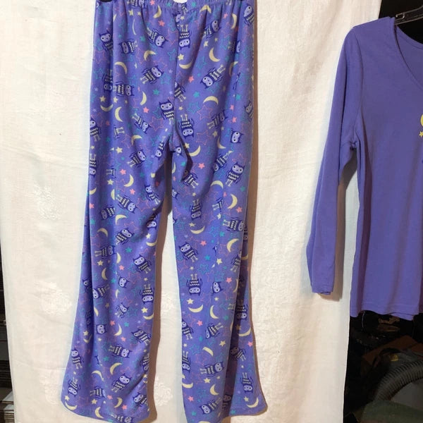 Yikes Women's PJ Set 'Night Owl' Purple Owl Print sz M Comfy Owlfully Beautiful