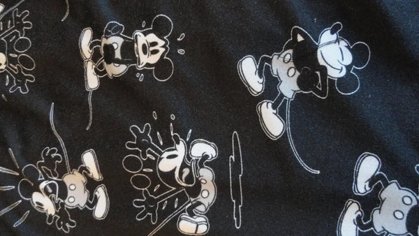 Mickey Mouse Pajama Set Woman Sz L Disney Black & White Sleepware