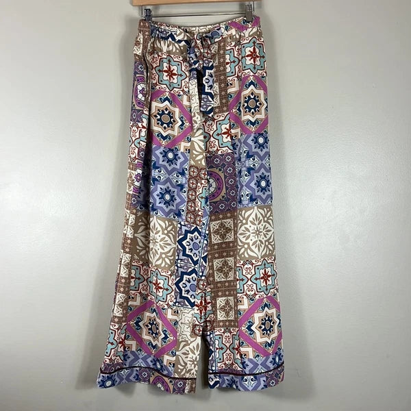 Tolani Zadie Notched Collar Top & Relaxed Fit Pant 2 Piece Pajama Set